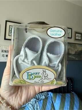 Baby Deer White Leather Baby Walker Shoes stage 1